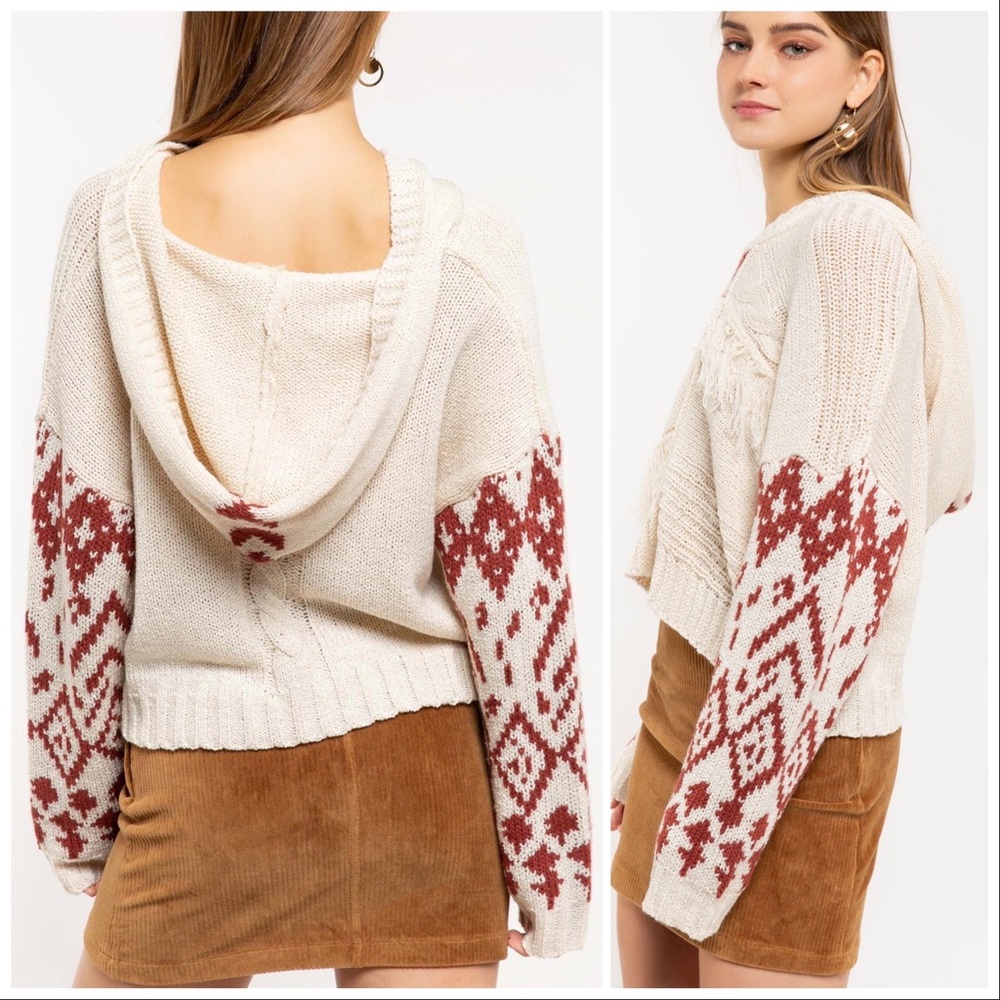 POL Urban Bohemi Weave & Fringe Hoodie - Picture 2 of 12